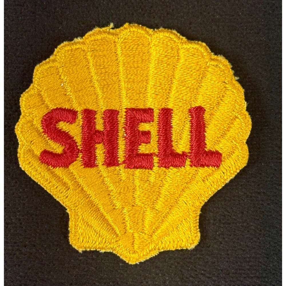 Vintage Shell Oil‎ Scallop / Pecten Shell Logo Embroidered Sew-On Patch Unused